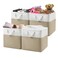 Patvingot 13x13x13 Cube Storage Bins4 Pack Large Foldable Fabric Storage Cubes with Handles for Organizing Home Closet Shelf OfficeWhiteKhaki