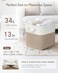 Patvingot 13x13x13 Cube Storage Bins4 Pack Large Foldable Fabric Storage Cubes with Handles for Organizing Home Closet Shelf OfficeWhiteKhaki