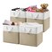 Patvingot 13x13x13 Cube Storage Bins4 Pack Large Foldable Fabric Storage Cubes with Handles for Organizing Home Closet Shelf OfficeWhiteKhaki