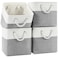 Patvingot 11 Inch Cube Storage Bins 4 Pack Fabric Storage Cubes with Rope Handles Organizer Baskets for Closet Shelves Clothes and Home OrganizationWhiteGray