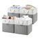 Patvingot 13x13x13 Cube Storage Bins4 Pack Large Foldable Fabric Storage Cubes with Handles for Organizing Home Closet Shelf OfficeWhiteGray