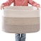 ICERZCZ Extra Large Blanket Basket Living Room Rectangle Storage Basket Large Woven Baskets for Storage Cotton Rope Basket for Toys Clothes Gradient Brown 25x16x16 105L
