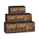 SONGMICS Storage Cubes Set of 8 Storage Bins Foldable Fabric Storage Boxes 102 x 102 x 11 Inches Fit Cube Storage Unit for Clothes Bedroom Living Room Rustic Brown and Ink Black URFB826B01