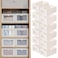 Pradnel Linen Closet Organizers And Storage 12 Pack Closet Storage Bins Linen Closet Baskets for Closet Organization Foldable Closet Organizer Bins with Clear Window For Organizing Clothing Jeans Shel