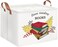 HKEC Rectangle Books Storage Basket Gift Basket Empty with Handles Cute Organizer Storage Bin Room DecorBooks