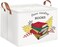 HKEC Rectangle Books Storage Basket Gift Basket Empty with Handles Cute Organizer Storage Bin Room DecorBooks