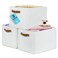 OrganiHaus 15x11in Canvas Storage Baskets 3 Pack LARGE Fabric Bins for Shelves Closet Bedroom Storage Full OffWhite