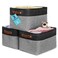 OrganiHaus 15x11in Canvas Storage Baskets 3 Pack LARGE Fabric Bins for Shelves Closet Bedroom Storage GrayBlack
