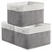 TheWarmHome Organization and Storage Basket for Organizing 3 Pack 16x12x12 inch Cube Storage Bin Fabric Storage Cubes for Organizer Cloth Gift Toy Closet White Grey