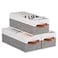 YheenLf 3 Pack Storage Bins Foldable Baskets for Shelves Organizing Fabric Storage Boxes with Handles White and Gray 15 x 6 x 5 Inch