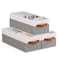 YheenLf 3 Pack Storage Bins Foldable Baskets for Shelves Organizing Fabric Storage Boxes with Handles White and Gray 15 x 6 x 5 Inch