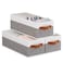 YheenLf 3 Pack Storage Bins Foldable Baskets for Shelves Organizing Fabric Storage Boxes with Handles White and Gray 15 x 6 x 5 Inch