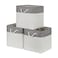 Bidtakay Fabric White Baskets for Shelves Set of 3 Cube Storage Large Organizer Bins 13x13 Closet Storage Bins for Home Office Nursery Collapsible Storage Bins for Organization