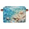 AUUXVA Storage Basket Tropical Sea Beach Starfish Seashell Storage Cube Box Durable Canvas Collapsible Toy Basket Organizer Bin with Handles for Shelf Closet Bedroom Home Office