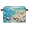 AUUXVA Storage Basket Tropical Sea Beach Starfish Seashell Storage Cube Box Durable Canvas Collapsible Toy Basket Organizer Bin with Handles for Shelf Closet Bedroom Home Office