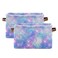 KEEPREAL Foldable Storage Baskets Set of 2 Magic Galaxy Star Print Storage Bins with Handles Decorative Cloth Organizer Storage Boxes for HomeOffice 15 x 11 x 95 in