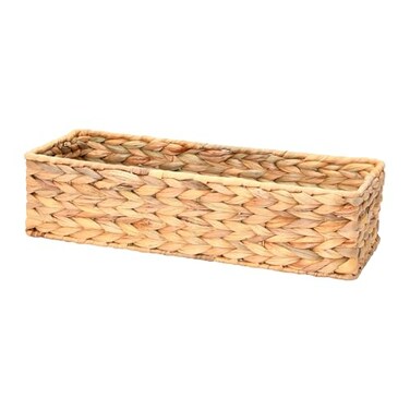 Household Essentials Water Hyacinth Rectangular Storage Basket Natural