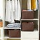 TheWarmHome Organization and Storage Basket for Shelves 3 Pack 16x12x12 inch Fabric Storage Cubes Cube Storage Bin for Organizing Closet Cloth Organizer Gift Toy White Brown