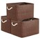 TheWarmHome Organization and Storage Basket for Shelves 3 Pack 16x12x12 inch Fabric Storage Cubes Cube Storage Bin for Organizing Closet Cloth Organizer Gift Toy White Brown