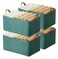 AARAINBOW 4 Pcs Closet Clothes Organizer with Handle Fabric storage Box with Steel Frame Stackable Shelf Storage Baskets Foldable Storage Baskets for Organizing Clothes Jeans 23L 4 Green