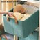 AARAINBOW 4 Pcs Closet Clothes Organizer with Handle Fabric storage Box with Steel Frame Stackable Shelf Storage Baskets Foldable Storage Baskets for Organizing Clothes Jeans 23L 4 Green
