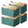 AARAINBOW 4 Pcs Closet Clothes Organizer with Handle Fabric storage Box with Steel Frame Stackable Shelf Storage Baskets Foldable Storage Baskets for Organizing Clothes Jeans 23L 4 Green