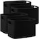 UBBCARE 4 Pack Storage Baskets for Organizing Shelf Baskets with Handles Woven Storage Baskets for BookcaseCube ShelfCloset 145L x 98W x 9H Black