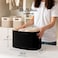 UBBCARE 4 Pack Storage Baskets for Organizing Shelf Baskets with Handles Woven Storage Baskets for BookcaseCube ShelfCloset 145L x 98W x 9H Black