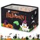 Yeyeplum Halloween Storage Basket Halloween Spooky Basket Foldable Organizer Bins with Handle Pumpkin Candy Gift Storage Container