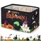 Yeyeplum Halloween Storage Basket Halloween Spooky Basket Foldable Organizer Bins with Handle Pumpkin Candy Gift Storage Container