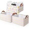 Boao Foldable Storage Baskets Dinosaur Easter Rabbit Classical Flowers Bow Laundry Basket with Handles Waterproof Storage Bins Fabric Shelf Baskets15 x 11 x 8 InchesBunny3 Pcs