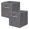 ShellKingdom Storage Bins Foldable Fabric Storage Cubes and Cloth Storage Organizer Drawer for Closet and Toys Storage 2 Pack Dark Gray with Black Stripe
