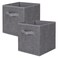 ShellKingdom Storage Bins Foldable Fabric Storage Cubes and Cloth Storage Organizer Drawer for Closet and Toys Storage 2 Pack Dark Gray with Black Stripe