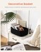 KALLAX Small Woven Basket 135 x 95 x 5 Inches Storage Basket for Organizing Cute Small Rope Shelf Closet Cube Storage Bins Baskets for Shelves Dog Toy Gift Baskets Empty 3 Packs Black