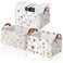 Boao Foldable Storage Baskets Dinosaur Easter Rabbit Classical Flowers Bow Laundry Basket with Handles Waterproof Storage Bins Fabric Shelf Baskets15 x 11 x 8 InchesWildflowers3 Pcs