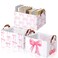 Boao Foldable Storage Baskets Dinosaur Easter Rabbit Classical Flowers Bow Laundry Basket with Handles Waterproof Storage Bins Fabric Shelf Baskets15 x 11 x 8 InchesBow and Cherry3 Pcs