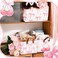 Boao Foldable Storage Baskets Dinosaur Easter Rabbit Classical Flowers Bow Laundry Basket with Handles Waterproof Storage Bins Fabric Shelf Baskets15 x 11 x 8 InchesBow and Cherry3 Pcs