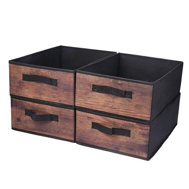 BOMKEE Clothings Collapsible Storage Bins Foldable Organizers and Storage Baskets Cube Storage Bin for Bedroom Living Room 4 Pack MZWL 154x114x55inch