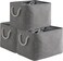 TheWarmHome Storage Basket for Organizing 16x12x12 inch 3 Pack Fabric Storage Cubes Cube Storage Bin for Shelves Closet Organizer Cloth Gift Toy Grey
