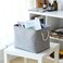TheWarmHome Storage Basket for Organizing 16x12x12 inch 3 Pack Fabric Storage Cubes Cube Storage Bin for Shelves Closet Organizer Cloth Gift Toy Grey