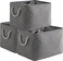 TheWarmHome Storage Basket for Organizing 16x12x12 inch 3 Pack Fabric Storage Cubes Cube Storage Bin for Shelves Closet Organizer Cloth Gift Toy Grey