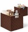 BinWhiz 2Pack Collapsible Ribbon Woven Storage Bins with Metal Structure Shelf Basket Pantry Organizer Home Decorative Utility Cubes 11 x 11 x 11 in Brown
