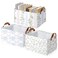 Boao Foldable Storage Baskets Dinosaur Easter Rabbit Classical Flowers Bow Laundry Basket with Handles Waterproof Storage Bins Fabric Shelf Baskets15 x 11 x 8 InchesBlue Floral3 Pcs