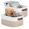 DULLEMELO Collapsible Fabric Storage Bins Set of 2 118x79x51 Inch White Khaki
