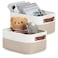 DULLEMELO Collapsible Fabric Storage Bins Set of 2 118x79x51 Inch White Khaki
