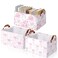 Boao Foldable Storage Baskets Dinosaur Easter Rabbit Classical Flowers Bow Laundry Basket with Handles Waterproof Storage Bins Fabric Shelf Baskets15 x 11 x 8 InchesPink Bow3 Pcs