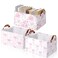 Boao Foldable Storage Baskets Dinosaur Easter Rabbit Classical Flowers Bow Laundry Basket with Handles Waterproof Storage Bins Fabric Shelf Baskets15 x 11 x 8 InchesPink Bow3 Pcs
