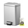 EKO Madison Brushed Stainless Steel 16 Gal6L Bathroom Small Step Trash Can or Recycling Bin Removable Inner Liner Soft Close Lid Fingerprint Resistant Finish