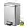 EKO Madison Brushed Stainless Steel 16 Gal6L Bathroom Small Step Trash Can or Recycling Bin Removable Inner Liner Soft Close Lid Fingerprint Resistant Finish