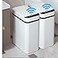 Yatmung 2 Pack 25 Gallon Smart Trash Can Sensor Motion Slim Touchless Bathroom Trash Can Skinny Trash Bin with Lid Electric Narrow Plastic Auto Open Small Automatic Garbage Can White